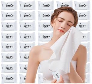 Premium Disposable Washcloths for travel, 40pcs Portable Disposable Pure Cotton Compressed Towels for Face Hand Washing, Thick Large, Reusable Co