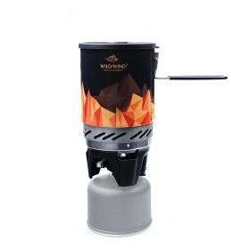 Portable Backpacking Stove; WILD-WIND X0 Lightweight Camping Stove Cooking System with 1 Liter Pot; One-Piece Design Camp Stove Propane (package