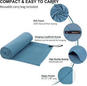Microfiber Towel Perfect Travel & Gym & Camping Towel. Quick Dry - Super Absorbent - Ultra Compact - Lightweight. Suitable for Trip, Beach, Showe (Material: Microfiber)