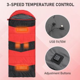Rectangular Heated Sleeping Bag, Lightweight Sleeping Bag with Multi USB Powered Heating Pads (title: default title)
