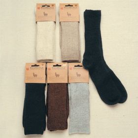 Copper Crew Alpaca Socks (Color: Silver, size: medium)